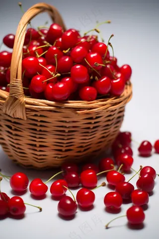 红樱桃车厘子水果新鲜摄影图