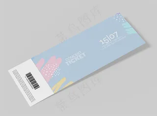 文创艺术门票纸张模板