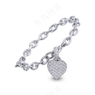 免扣银色带钻手链