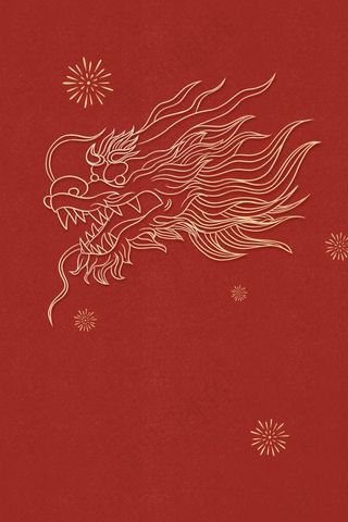 2024龙年大吉新年喜庆极简海报背景psd