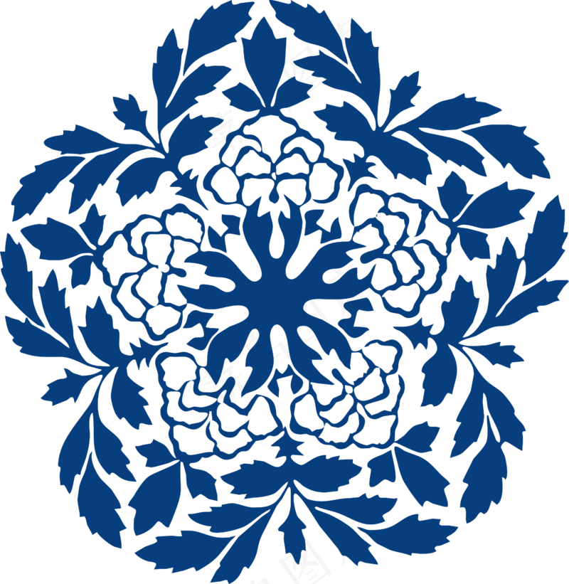 古代青花瓷图案花纹中国风图案祥云纹理传统图腾矢量AI设计PNG免扣素材