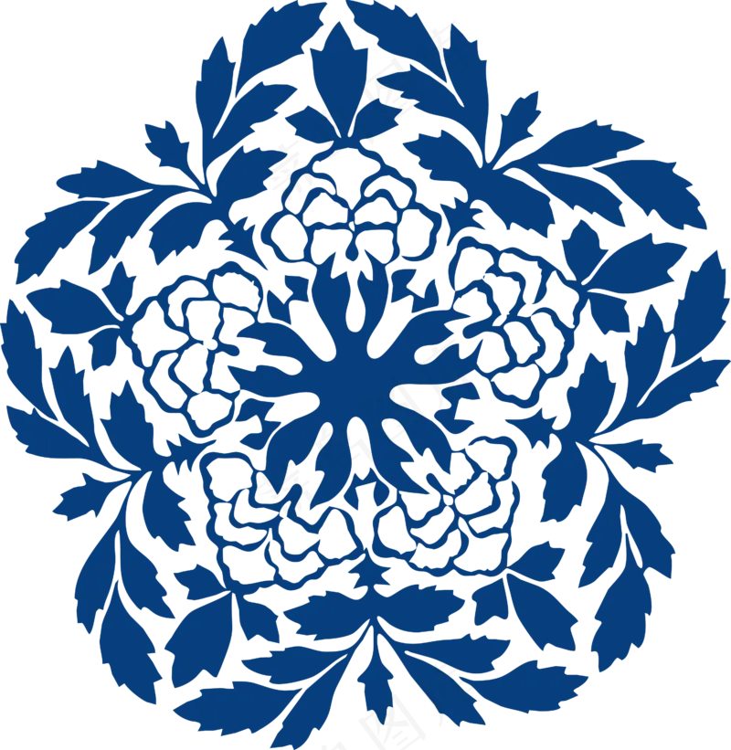 古代青花瓷图案花纹中国风图案祥云纹理传统图腾矢量AI设计PNG免扣素材