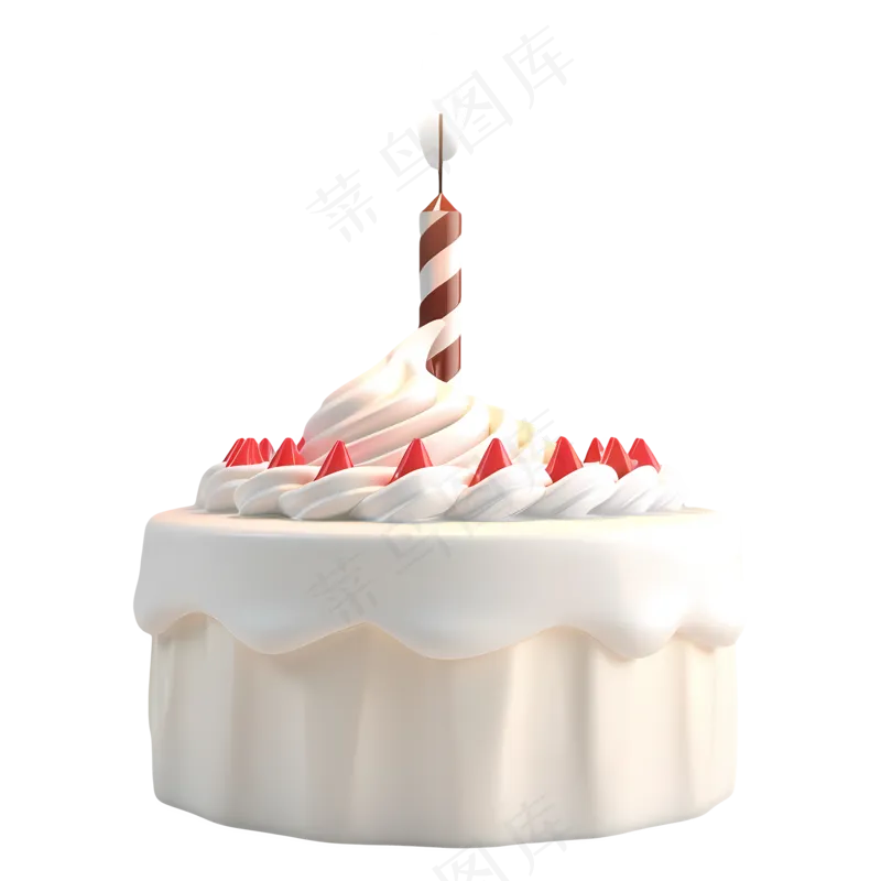 免抠白色草莓蛋糕