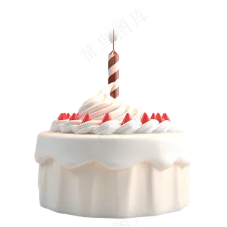 免抠白色草莓蛋糕