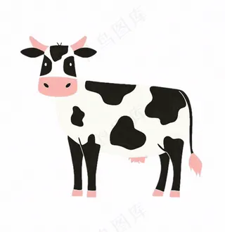 奶牛动物牲畜卡通插画免抠