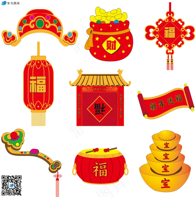 中国新年矢量图形插画元素ai矢量模版下载