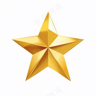 金色五角星卡通免抠