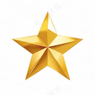 金色五角星卡通免抠
