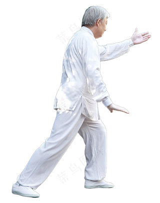 免抠太极拳健身人物