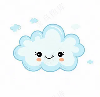 白云云朵天气卡通插画免抠