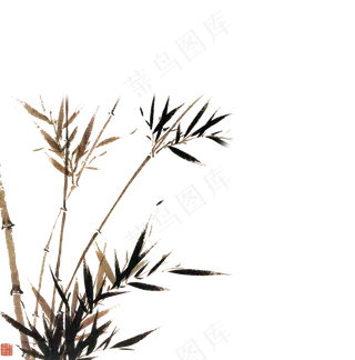 中国风水墨竹子图片古风竹叶竹林水彩手绘插画PNG免扣设计