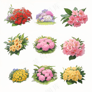 红色黄色粉色玫瑰花免抠素材179