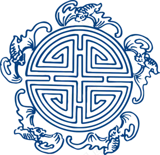 古代青花瓷图案花纹中国风图案祥云纹理传统图腾PNG免扣素材