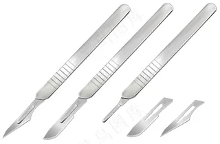 手术刀矢量材质银色医用