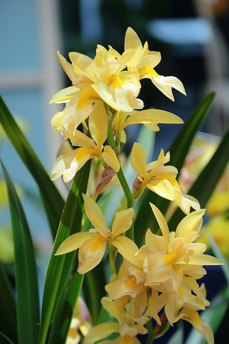 兰花黄色花朵蕙兰摄影图(2688x4032)