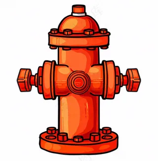 消防栓消防器材卡通插画免抠
