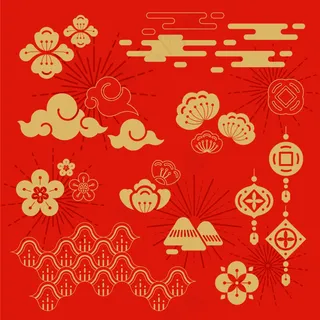 新年元素矢量免扣AI素材