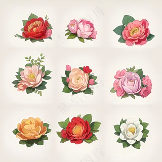 红色黄色粉色玫瑰花免抠素材37