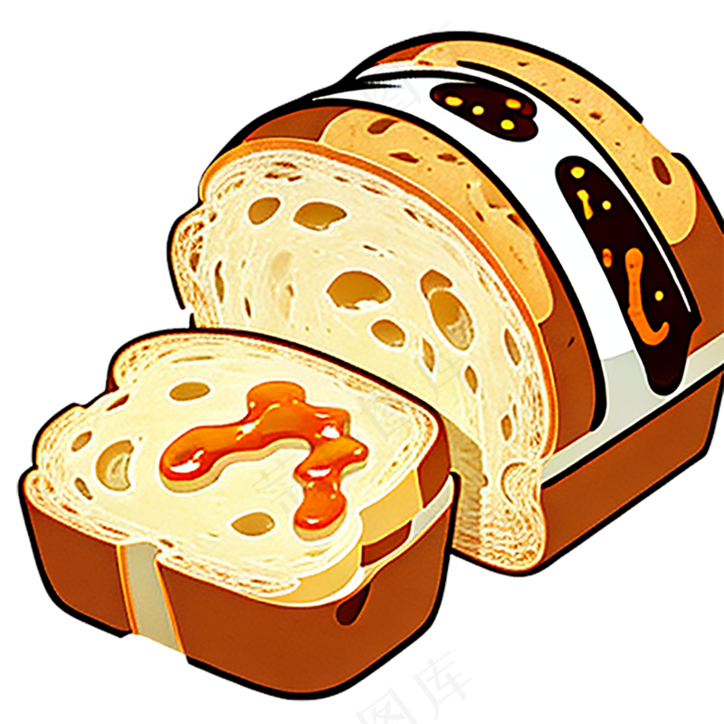 果酱面包西餐插画食物