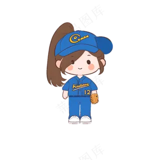 棒球女孩 免抠素材透明底