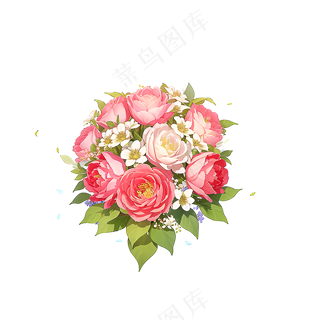 粉色花朵桃花玫瑰免抠素材98