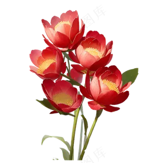 红色海棠花写实手绘练习作品32 红色海棠花写实手绘练习作品32