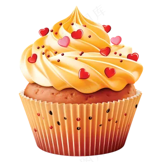 免抠爱心玛芬蛋糕