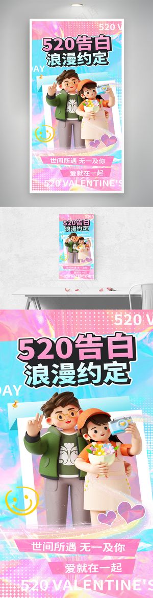 浪漫520海报模板