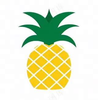 菠萝水果卡通插画免抠