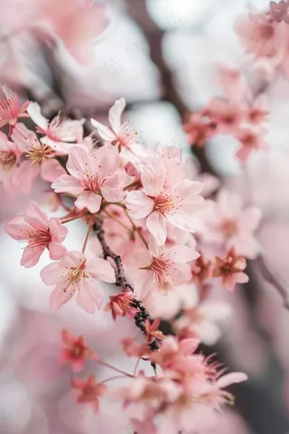 春日樱花花朵摄影图