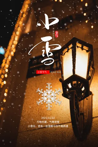 小雪传统24节气海报模板348