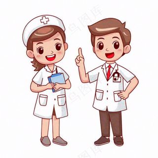 医生护士医疗医务工作者人物插画免抠