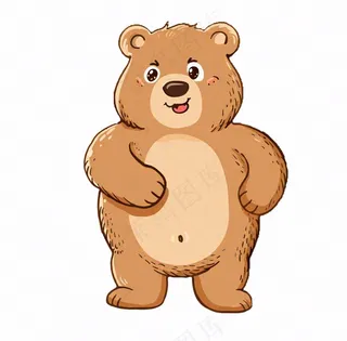 卡通熊棕熊动物可爱插画免抠