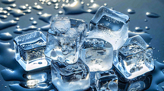 夏日清凉透明的冰块摄影图