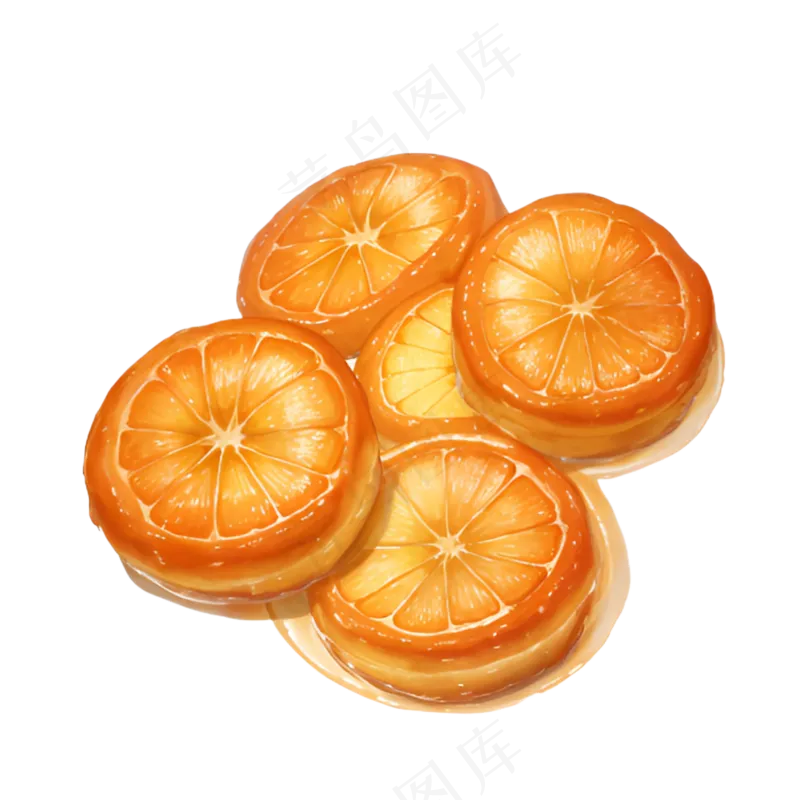 橙色 手绘 橙子 免抠 素材10