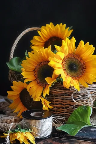 向日葵向阳鲜花摄影图