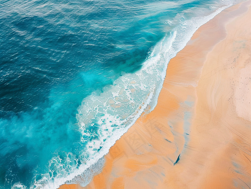 夏日海滩蓝色海洋度假摄影图(3696x2784)