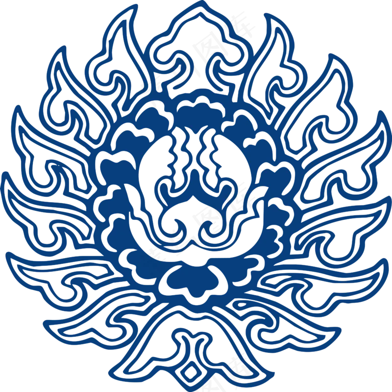 古代青花瓷图案花纹中国风图案祥云纹理传统图腾矢量AI设计PNG免扣素材
