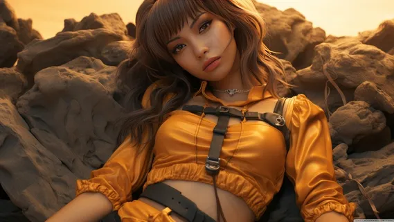 AI生产橙色亚洲女孩写实艺术超高清壁纸