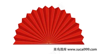 扇子简约中国风红色海报主图详情页