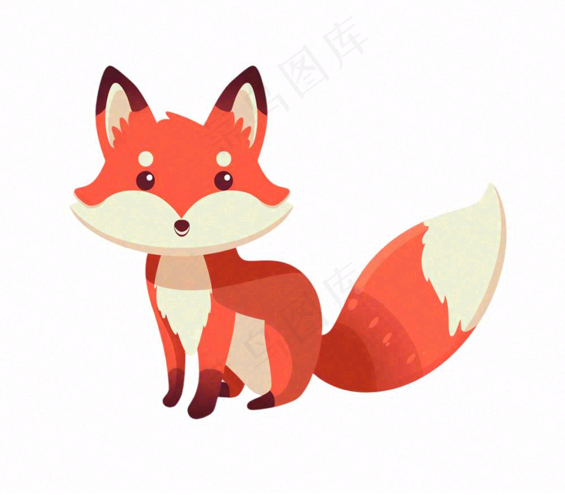 狐狸橘白动物卡通插画免抠