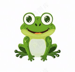 青蛙绿蛤蟆动物昆虫卡通插画免抠