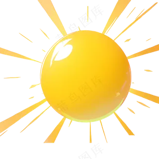黄色卡通手绘太阳球素材2