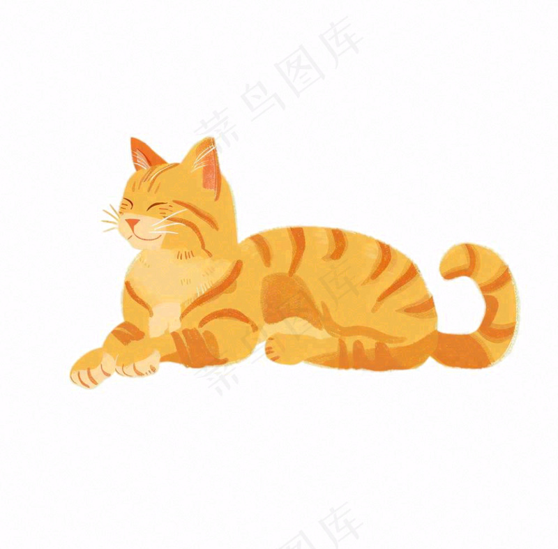 猫咪宠物橘猫可爱动物卡通插画免抠(1040x1024)