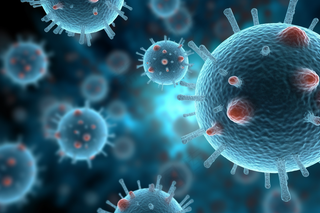 医疗细菌病毒细胞3D渲染图