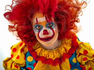 搞怪小丑愚人人像摄影图