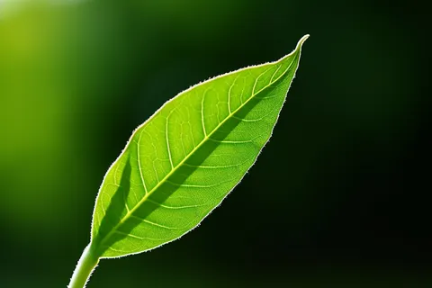 绿叶细节特写摄影图