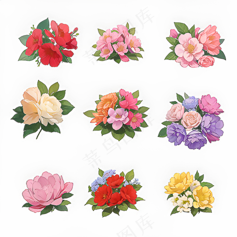 红色黄色粉色玫瑰花免抠素材184