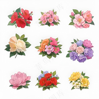 红色黄色粉色玫瑰花免抠素材184