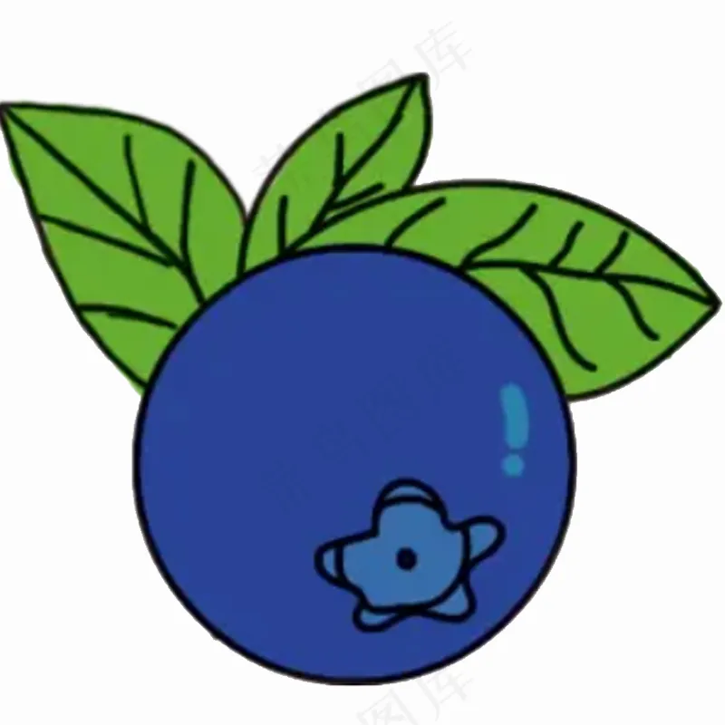 简笔画蓝莓psd模版下载